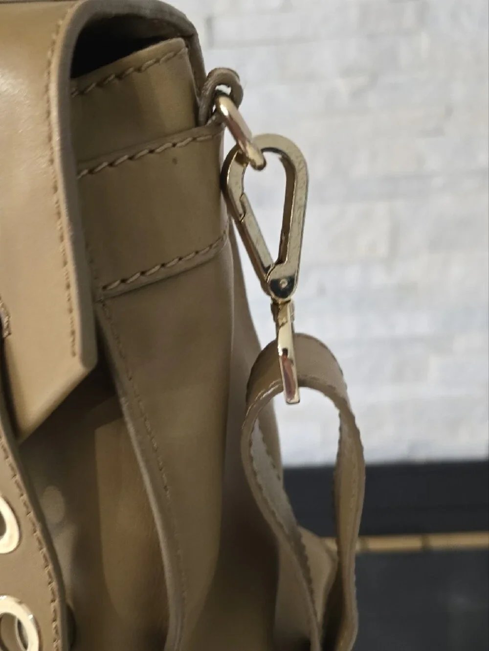Jimmy Choo Tan Leather Satchel with Gold Hardware